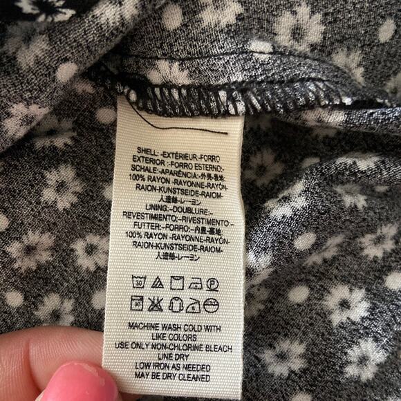 Free People Wonderland Floral Print Puff Sleeve Mini Dress Black Size Medium - Picture 8 of 10